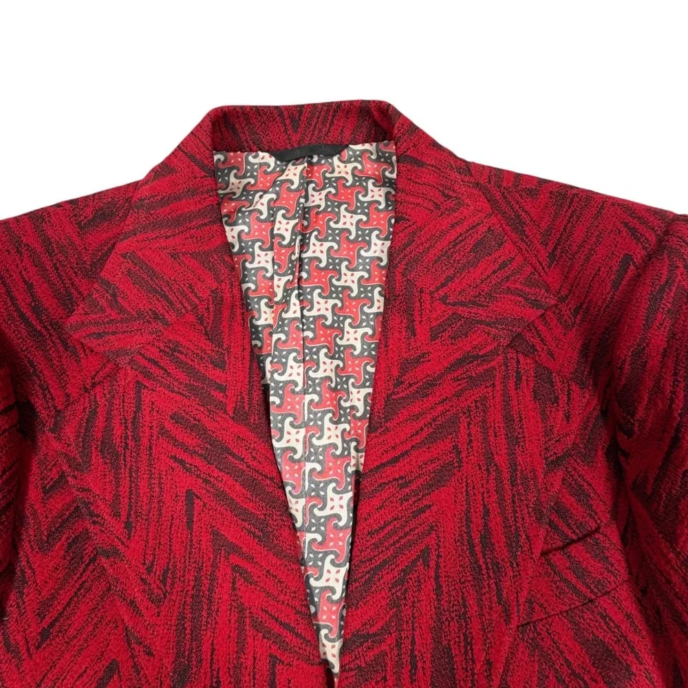 Hal Lane Clothes 1970s Disco Polyester Blazer Men 40R Red Gold Buttons